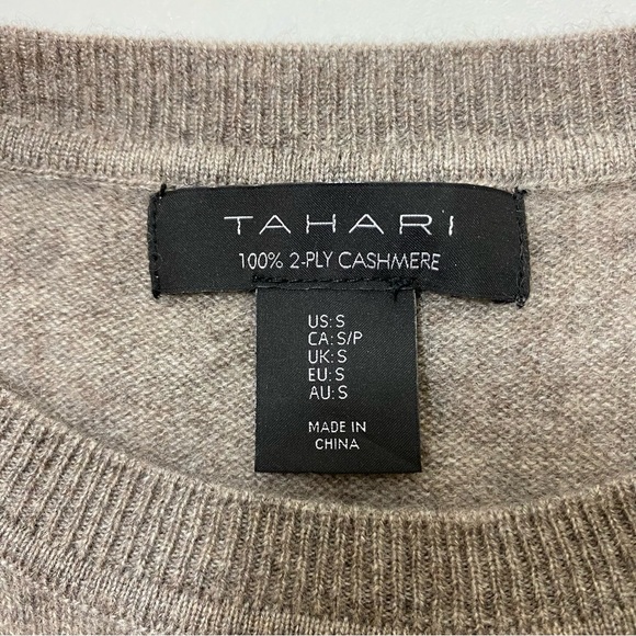 NWT Tahari Small Gray Cashmere Sweater - Picture 8 of 10
